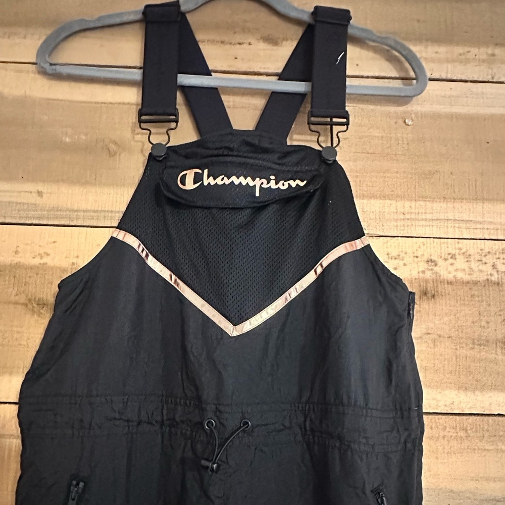 Champion Nylon Mesh Overalls Black And Gold Size Small - Picture 5 of 16